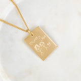 Jessica Rectangle Childs Drawing Necklace