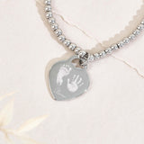 Lucy Heart Handprint / Footprint Bead Bracelet