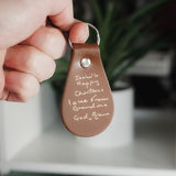 Actual Handwriting Leather Keyring | Handwriting Keychain